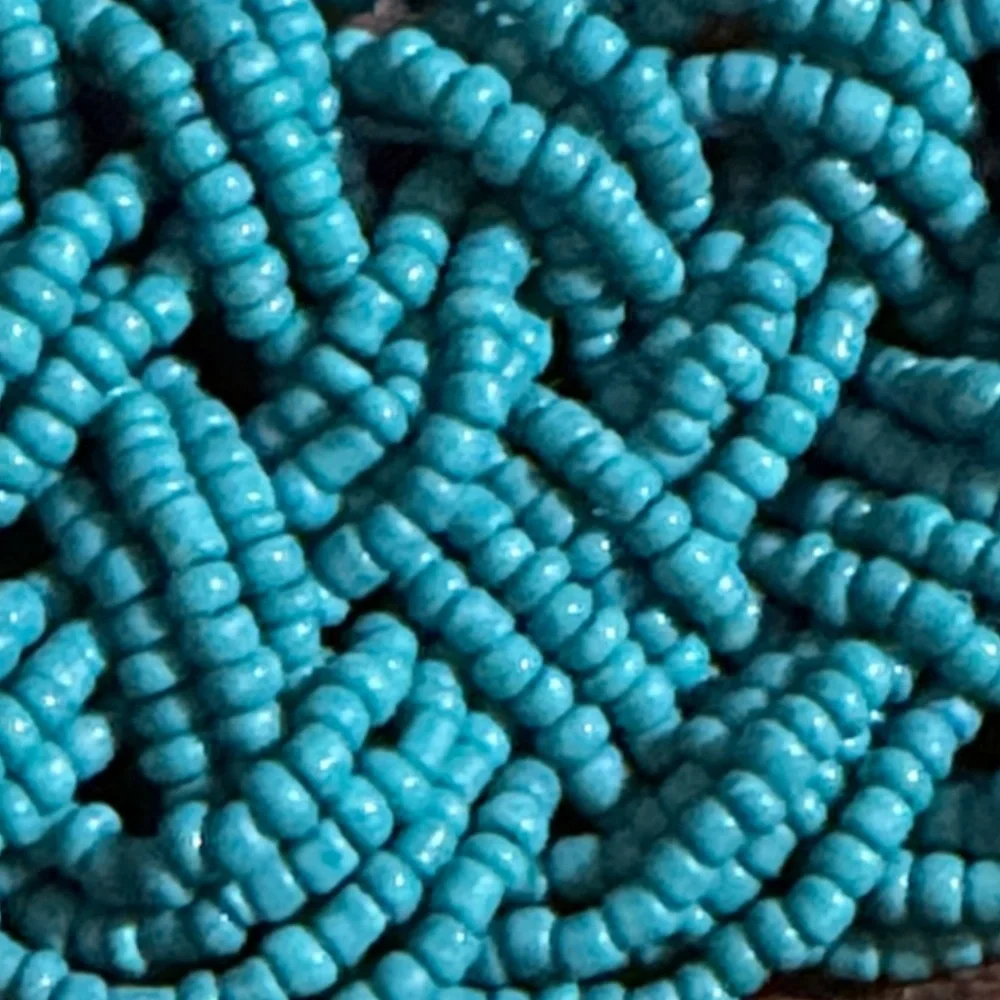 Vintage '80's  turquoise seed beed Statement Necklace